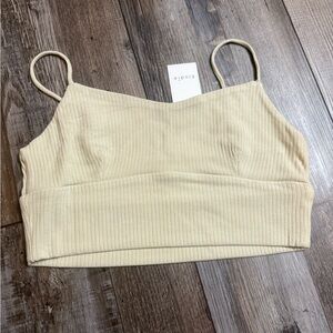 Elodie Beige Ribbed Crop Top